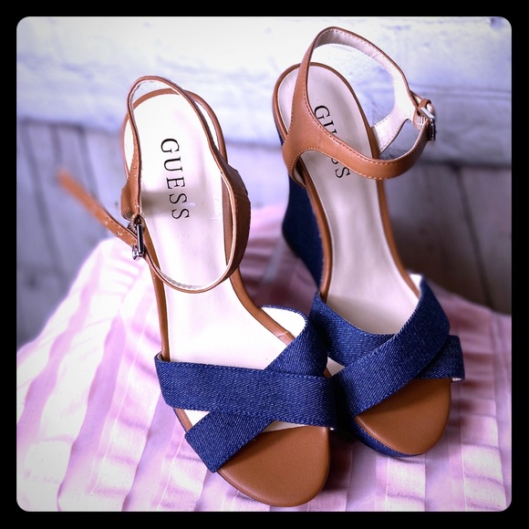 Guess Shoes - New Denim Guess wedges Size 6.5
